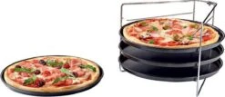 Pizza - Pizzarek - Pizza Oven - Zenker - Pizzabakset - 5 Delige Set Voor 4 Pizza's - Ø 28,5 Cm - Antiaanbaklaag Van ILAG® - Pizzaplaat - Pizza -Barbecue Series Winkel 1200x519