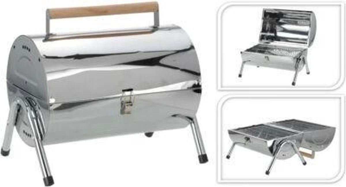 BBQ Collection Houtskoolbarbecue - Cilinder - Chroom BBQ Collection Houtskoolbarbecue - Cilinder - Chroom -Barbecue Series Winkel