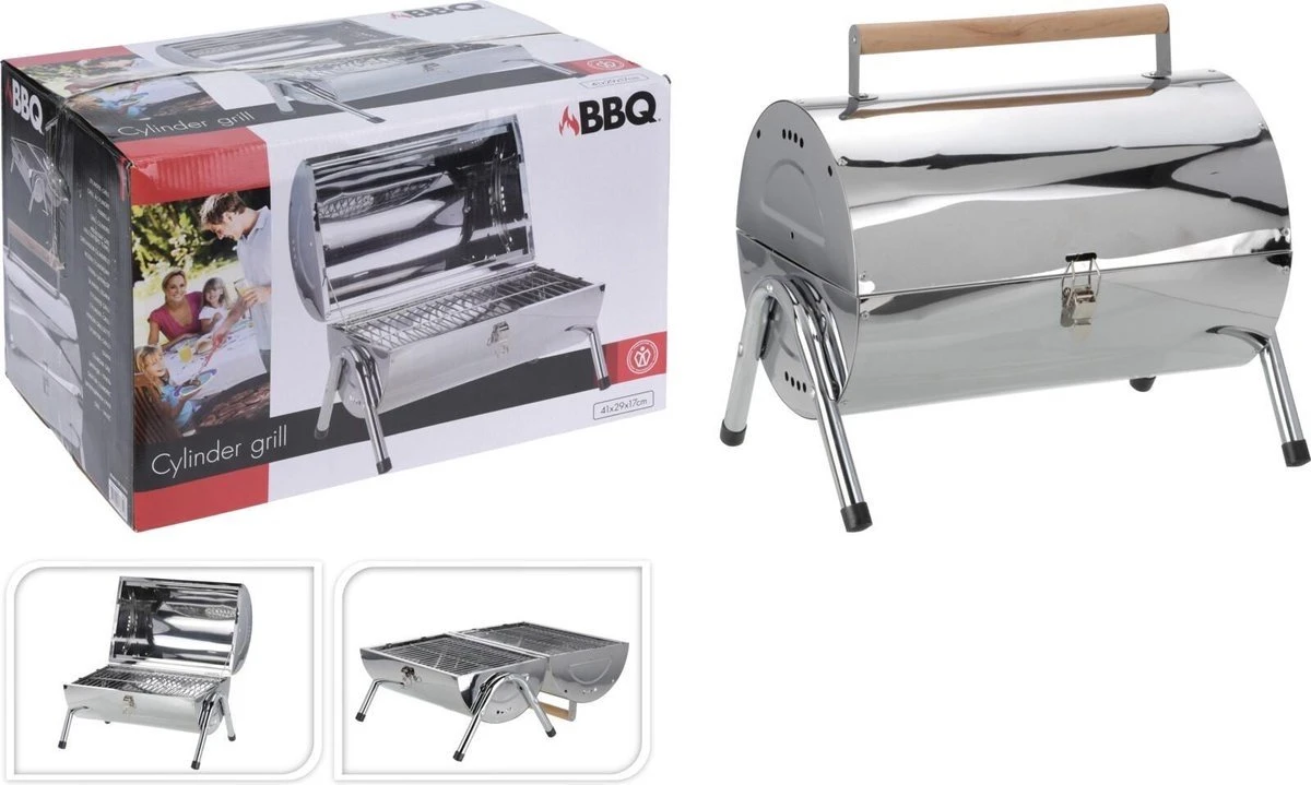 BBQ Collection Houtskoolbarbecue - Cilinder - Chroom BBQ Collection Houtskoolbarbecue - Cilinder - Chroom -Barbecue Series Winkel 1200x719 1
