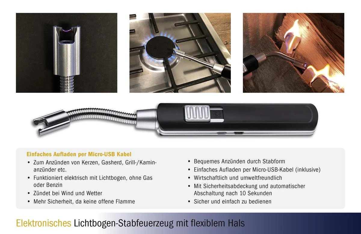 HOMIEZ - Keukenhulpen - Staafaansteker elektrisch USB TFA Dostmann HOMIEZ - Keukenhulpen - Staafaansteker Elektrisch USB -Barbecue Series Winkel
