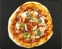 Navaris Pizzasteen XL Voor Oven En Barbecue - Rechthoekige Pizzaplaat 38 X 30 Cm - Inclusief Receptenboek - Keramisch Geglazuurd - Zwart -Barbecue Series Winkel 1200x942 2