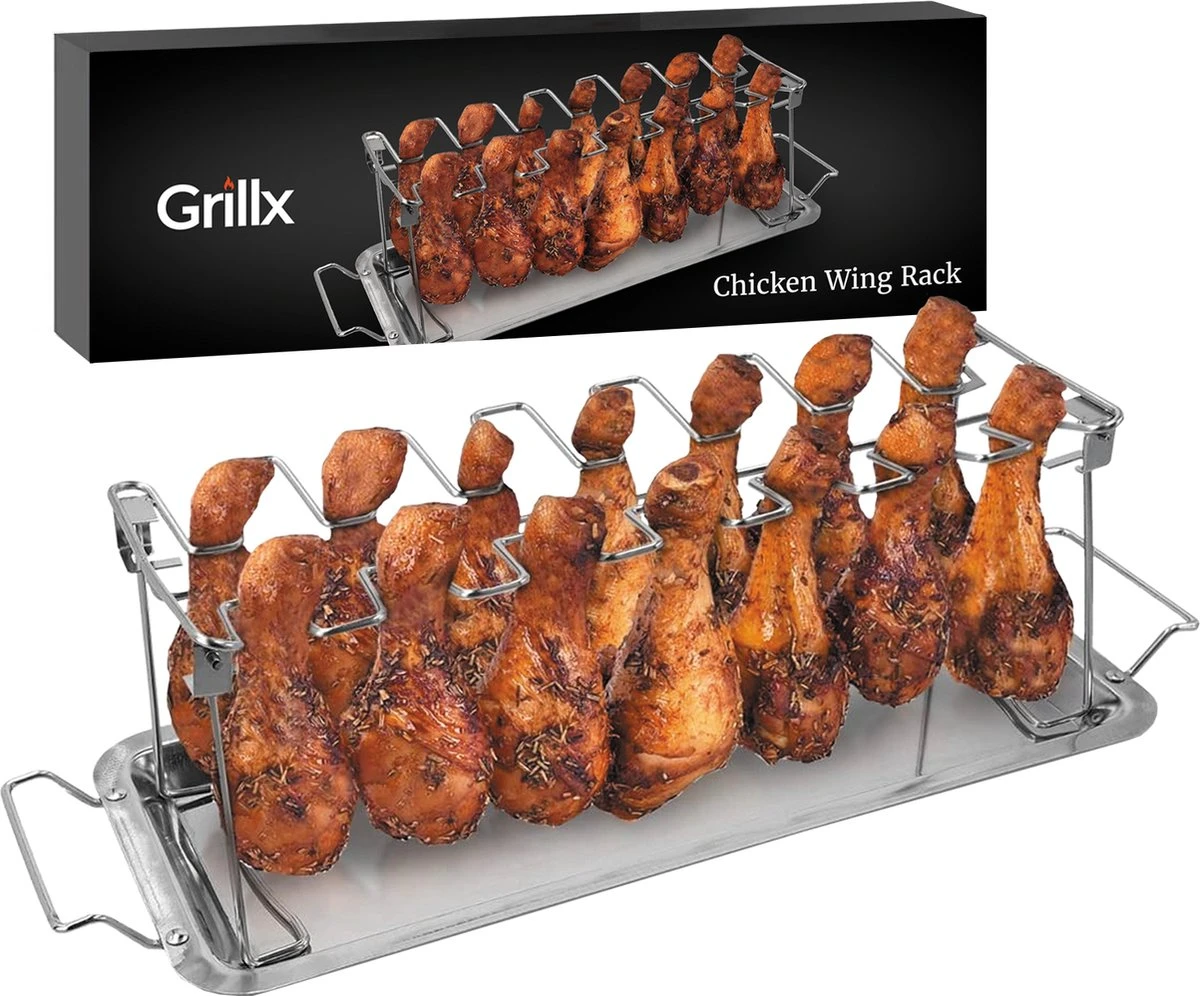 GrillX Kippenvleugelhouder - Kiphouder voor BBQ & Oven - RVS - BBQ Accesoires GrillX Kippenvleugelhouder - Kiphouder Voor BBQ & Oven - RVS - BBQ Accesoires -Barbecue Series Winkel 1200x996 1