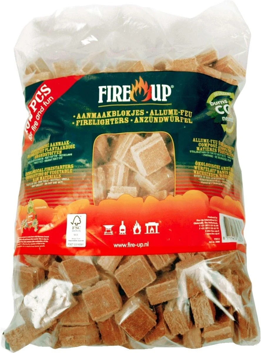 Fire-Up Aanmaakblokjes zak a 192 stuks Fire-Up Aanmaakblokjes Zak A 192 Stuks -Barbecue Series Winkel