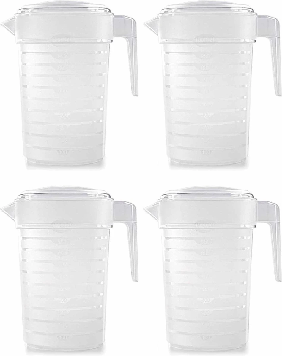 Pakket van 4x stuks kunststof schenkkannen/waterkannen van 2 liter - 2000 ml - Feest/partij/zomer Merkloos Pakket Van 4x Stuks Kunststof Schenkkannen/waterkannen Van 2 Liter - 2000 Ml - Feest/partij/zomer -Barbecue Series Winkel 949x1200 3