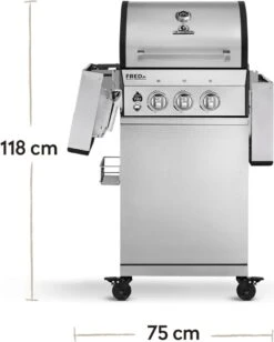 Burnhard Gas BBQ FRED JR. Deluxe - 2 Branders - Incl. Keramische Infraroodbrander & Afdekhoes - Deluxe -Barbecue Series Winkel 961x1200